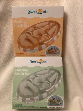 Floating Inflatable Snack Bar ~ Set Of 2 ~ 19” ~ NIB